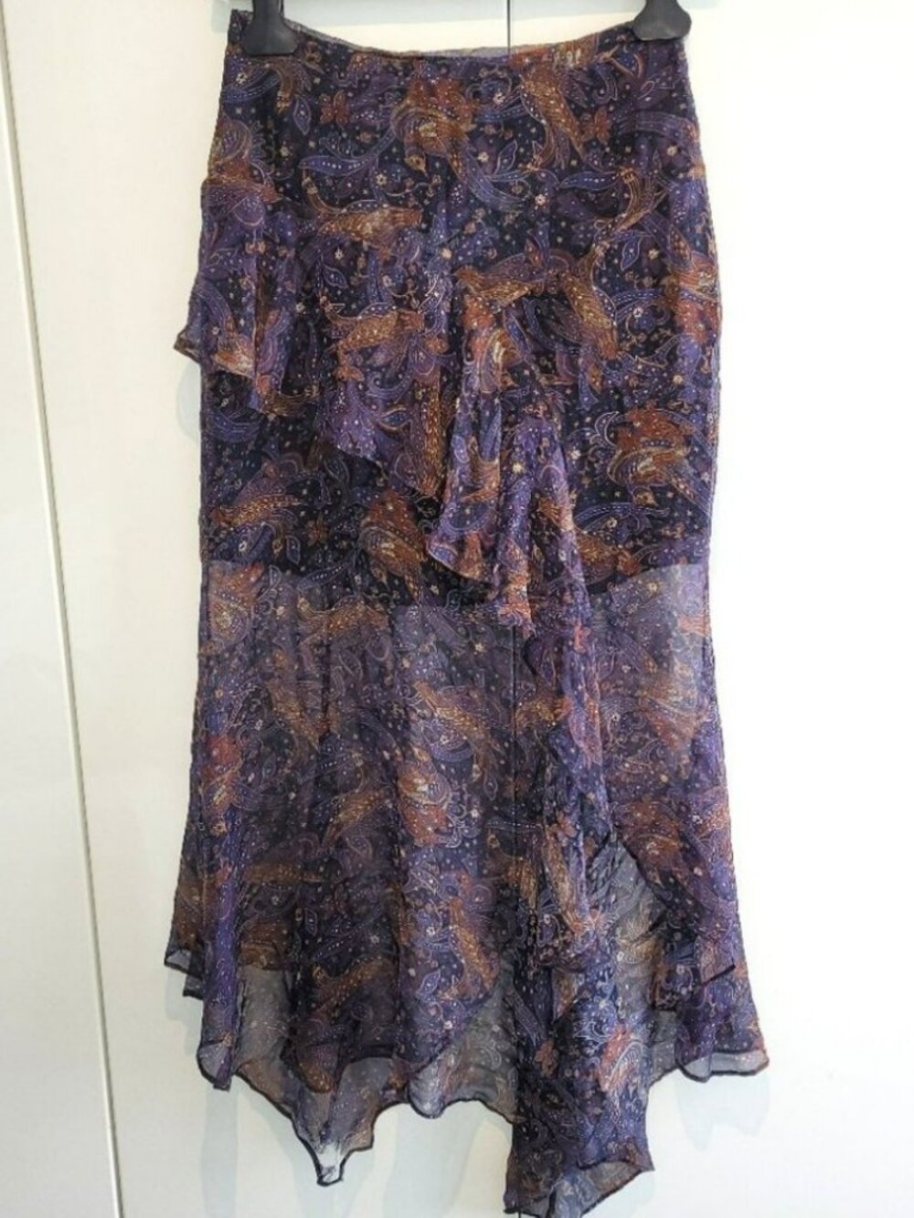Veronica Beard Trixie Silk Illusion Sheer Skirt Size 0